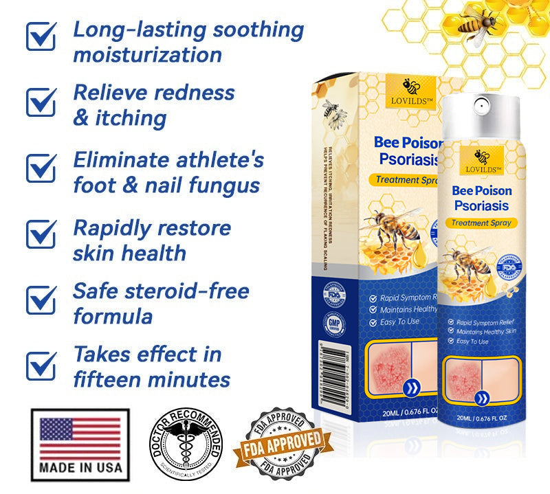 ❤️LOVILDS™ PsoriaHeal Bee poison Psoriasis Treatment Spray pro (Suitable for all skin conditions)