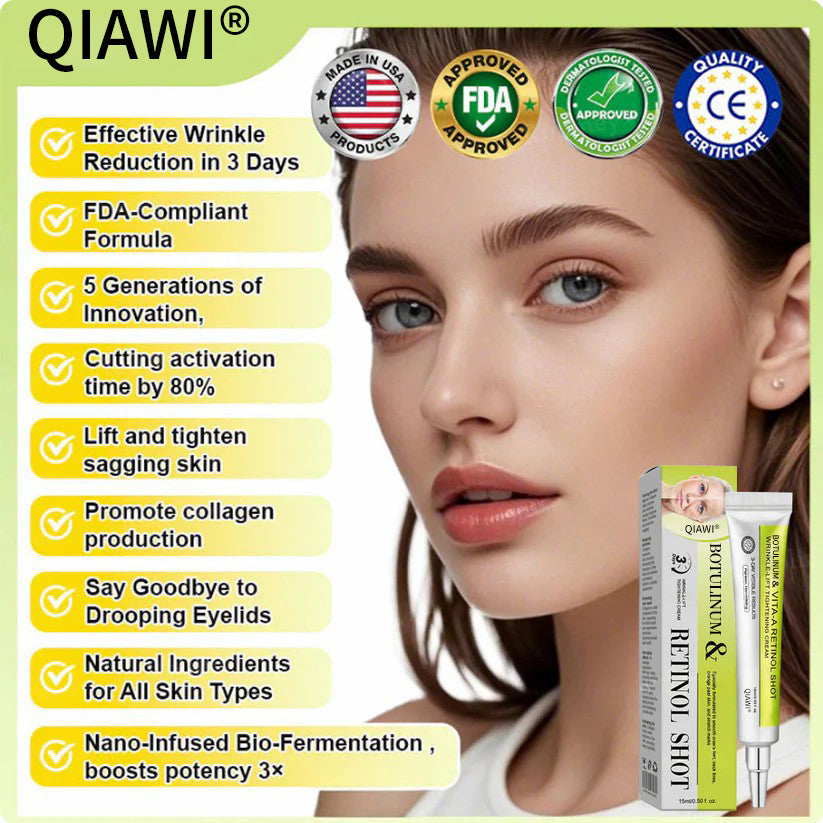 Final 3 Hours: 70%OFF🔥 QIAWI™ Botulinum & Vita-A Retinol Shot Wrinkle-Lift Tightening cream✨