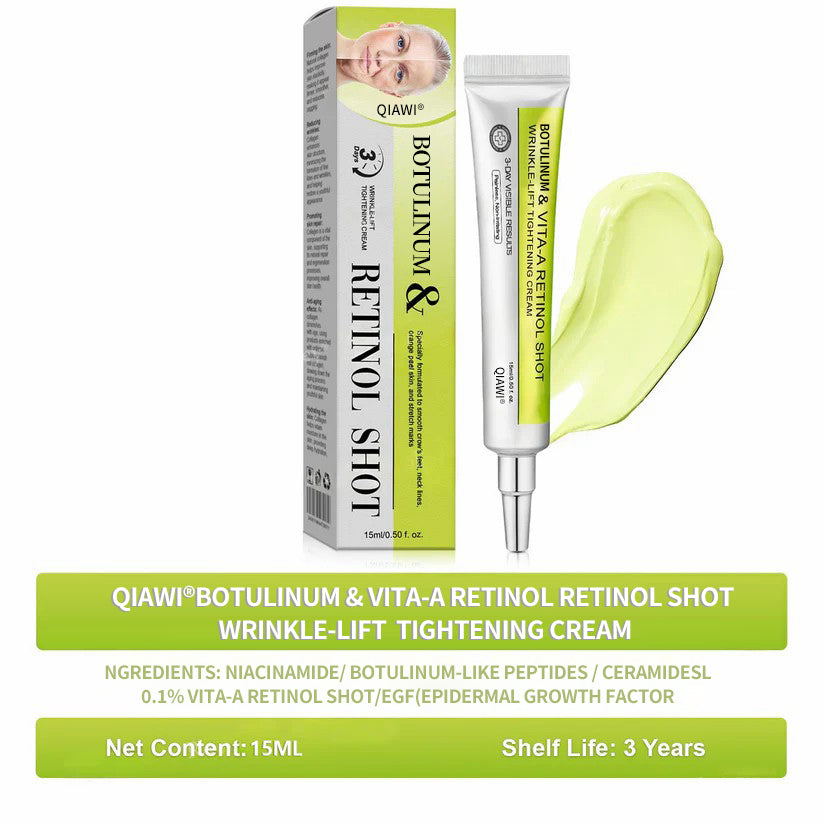 Final 3 Hours: 70%OFF🔥 QIAWI™ Botulinum & Vita-A Retinol Shot Wrinkle-Lift Tightening cream✨