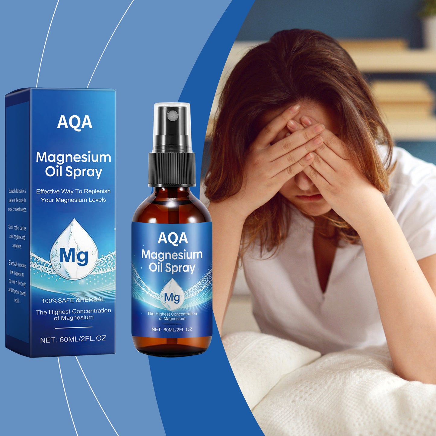 AQA™ Pure Magnesium Oil Spray — Instant Support for Your Body & Mind