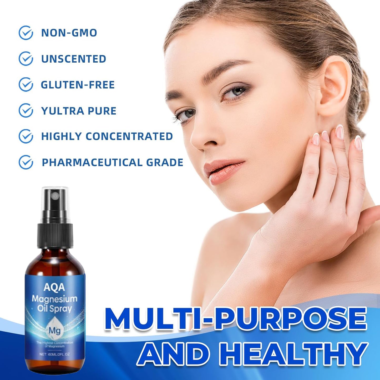 AQA™ Pure Magnesium Oil Spray — Instant Support for Your Body & Mind