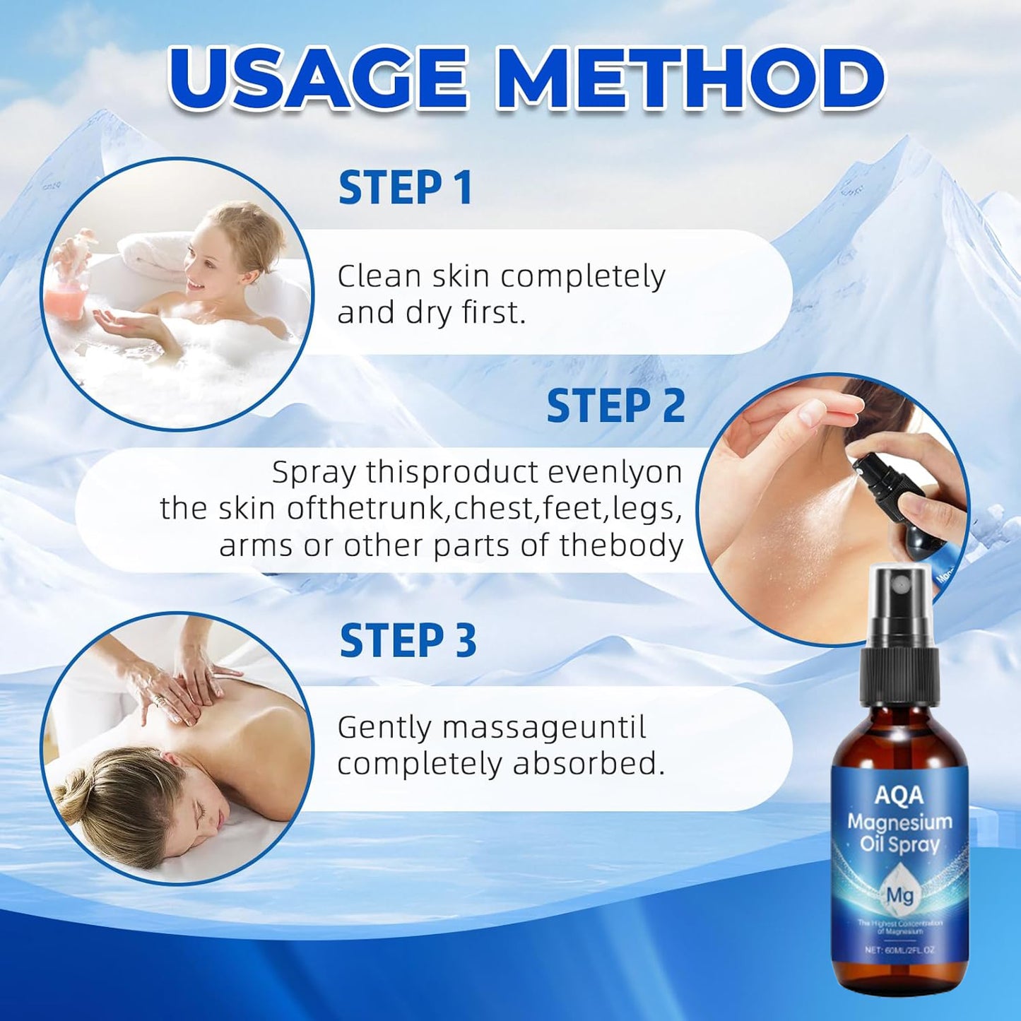 AQA™ Pure Magnesium Oil Spray — Instant Support for Your Body & Mind